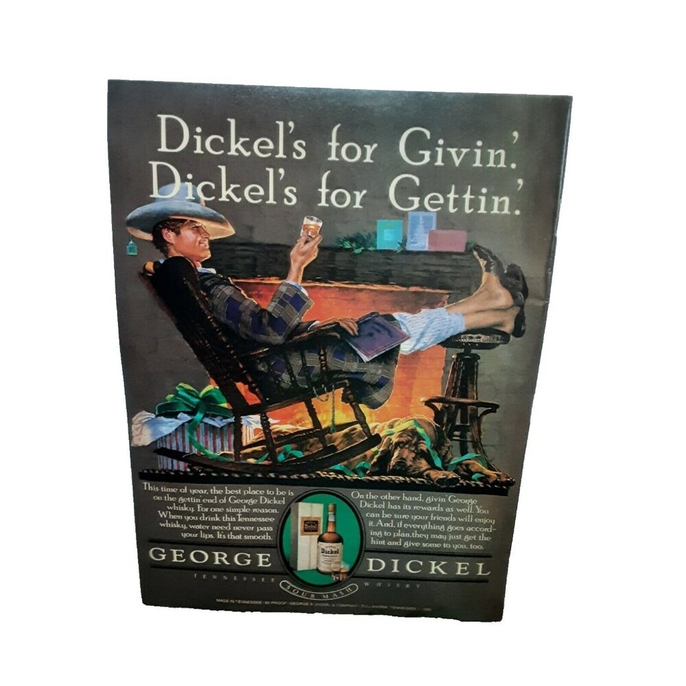 1982 George Dickel Sour Mash Tennessee Whiskey Original Print Ad Vintage 70s